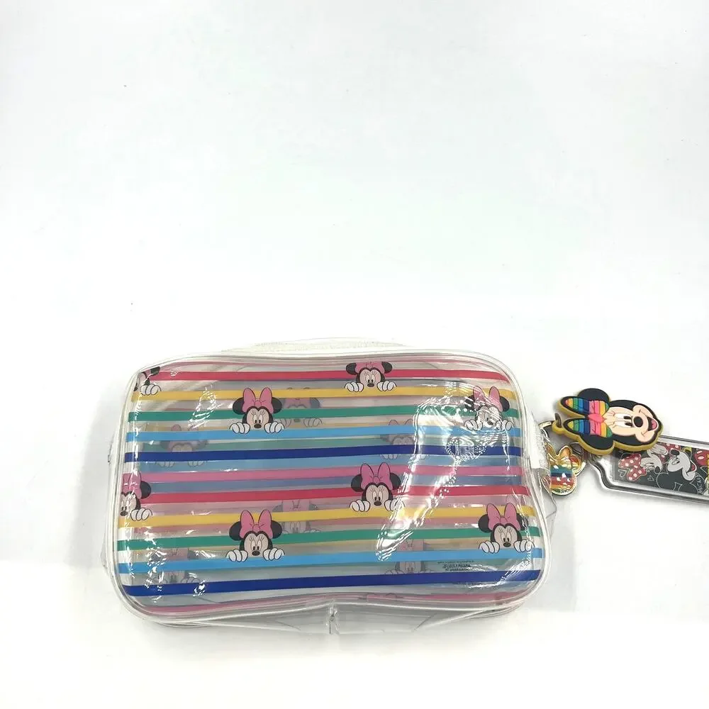 Clear Rainbow Minnie Mouse Disney Cosmetic Zippered Bag Keychains LGBTQ Pride